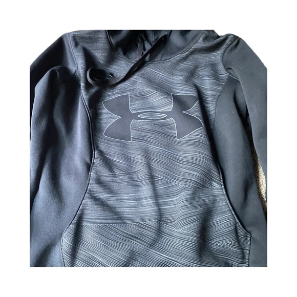 Under Armour Men’s Small Black Hooded Sweatshirt Semi-Fitted ColdGear​ - Picture 3 of 5